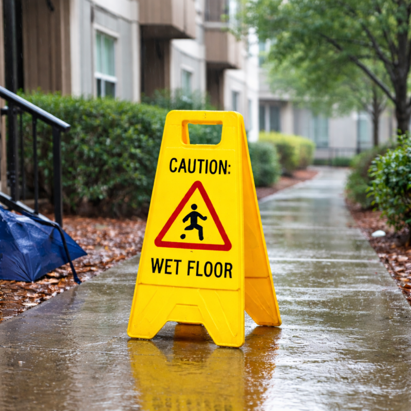 Accidentes por Caídas en Complejos de Apartamentos Durante la Temporada de Lluvias en Primavera: ¿Puede el Propietario Ser Responsable?